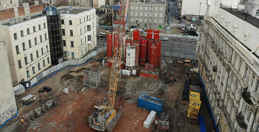 The construction of Łódź Śródmieście station (Lodz tunnel)