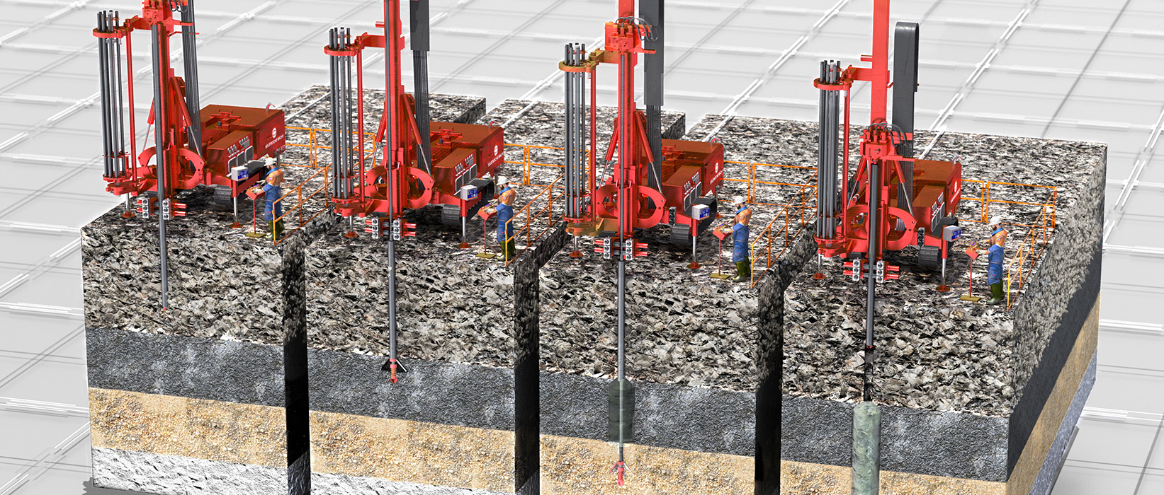 Etapes du procédé de soil mixing Springsol