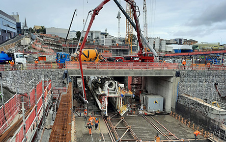 MTE platform with back of TBM gantries