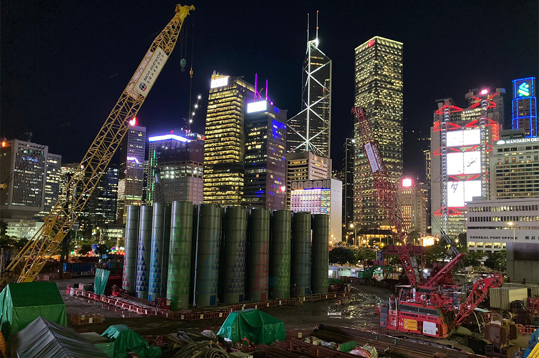 Central Harbour Front, Hong Kong, by night