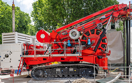 Hydrofraise sur le chantier du bassin d'Austerlitz