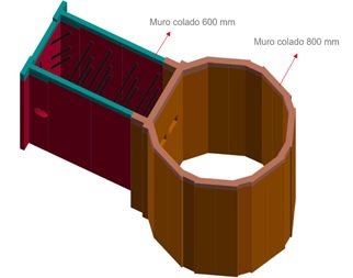 Vue 3D de la chambre de la station d'épuration réalisée par Soletanche Bachy Paraguay