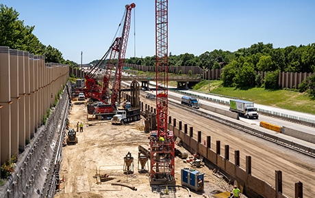 Construction d'un bassin d'orage aux Etats Unis