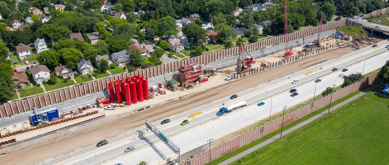 Une emprise chantier très limitée pour le projet I35 Stormwater tank