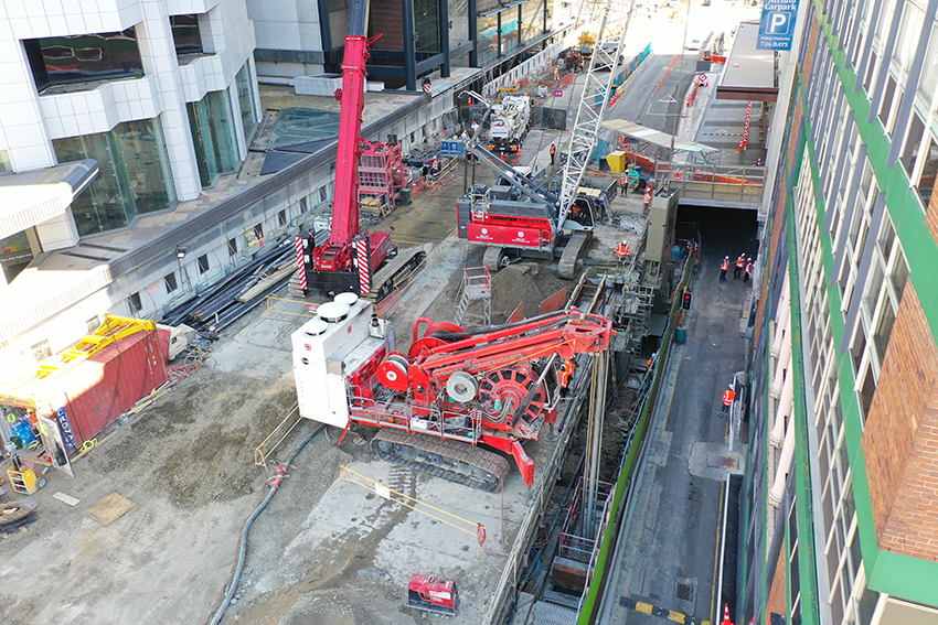 Travaux de paroi moulée sur la station d'Aotea - CRL