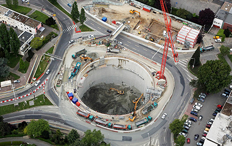 Construction d'un bassin de stockage des pluies en paroi moulée